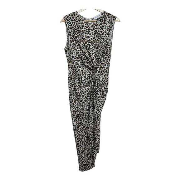 Yigal Azrouel Dress Womens size 6 Knot Front Slit Stretch Sleeveless Ruched Anim - Picture 2 of 9